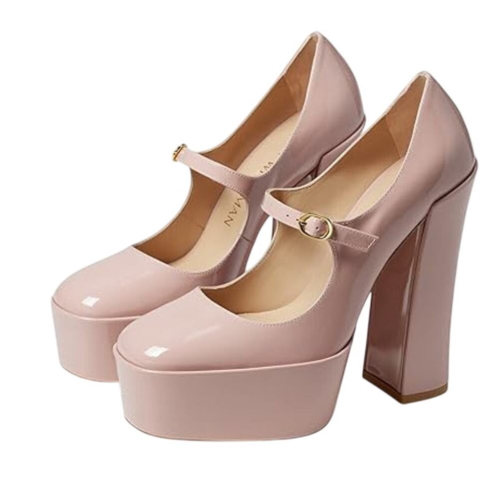 Stuart Weitzman Womens Skyhigh 145 Mary Jane Platform Pumps Size 9.5 Pink NWOB